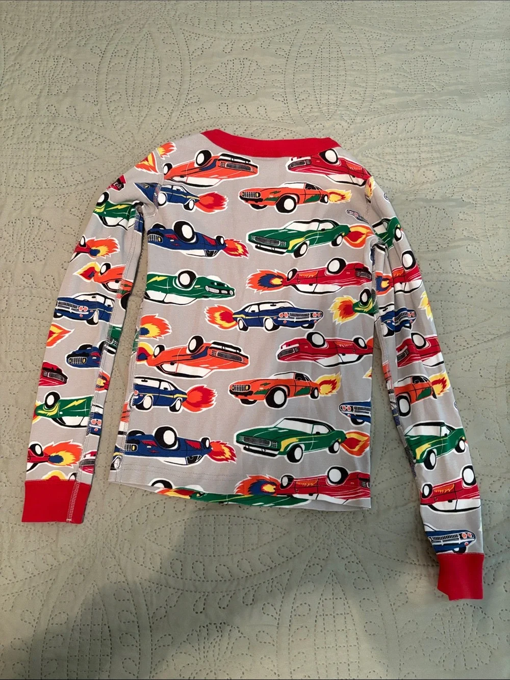 Hanna Anderson Kids Red-Trim Car Print Pajama Set - Multicolor Cars